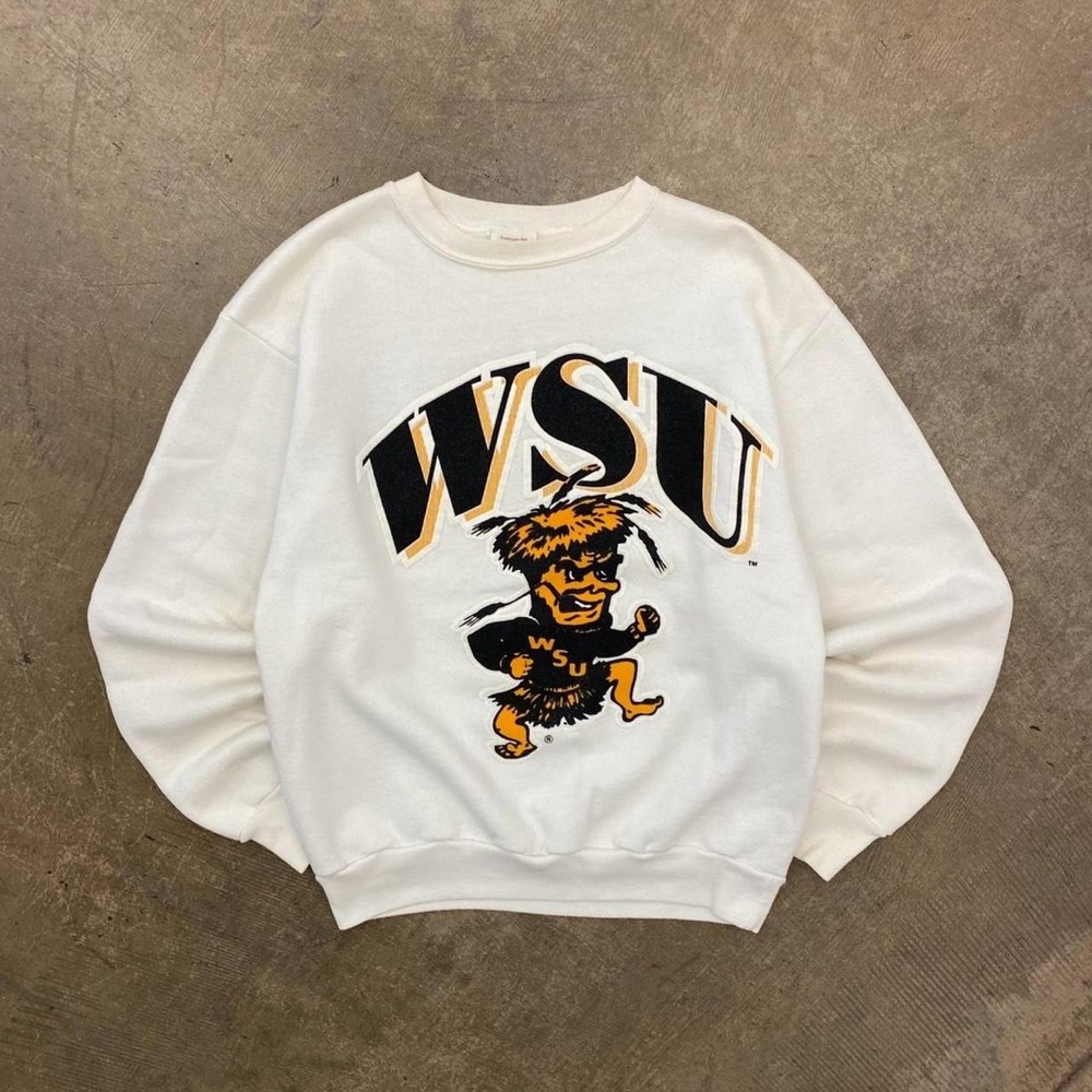 Vintage Wichita State University Shockers 90s Mascot Crewneck Sweatshirt Size L